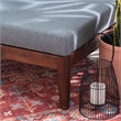 Linon Morningside Outdoor Acacia Wood Ottoman with Gray Cushions in Walnut