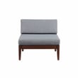 Linon Morningside Outdoor Acacia Wood Middle Chair with Gray Cushions in Walnut