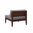 Linon Morningside Outdoor Acacia Wood Middle Chair with Gray Cushions in Walnut