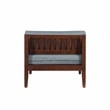Linon Morningside Outdoor Acacia Wood Middle Chair with Gray Cushions in Walnut