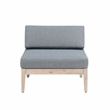 Linon Morningside Outdoor Acacia Wood Middle Chair with Gray Cushions in Natural