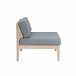 Linon Morningside Outdoor Acacia Wood Middle Chair with Gray Cushions in Natural