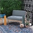 Linon Morningside Outdoor Acacia Wood Middle Chair with Gray Cushions in Natural