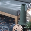 Linon Morningside Outdoor Acacia Wood Middle Chair with Gray Cushions in Natural