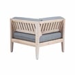 Linon Morningside Outdoor Acacia Wood 4 Piece Set with Gray Cushions in Natural