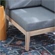 Linon Morningside Outdoor Acacia Wood 4 Piece Set with Gray Cushions in Natural