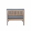 Linon Morningside Outdoor Acacia Wood 4 Piece Set with Gray Cushions in Natural