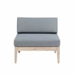 Linon Morningside Outdoor Acacia Wood 4 Piece Set with Gray Cushions in Natural