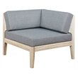 Linon Morningside Outdoor Acacia Wood 4 Piece Set with Gray Cushions in Natural