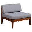 Linon Morningside Outdoor Acacia Wood 4 Piece Set with Gray Cushions in Walnut