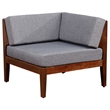 Linon Morningside Outdoor Acacia Wood 4 Piece Set with Gray Cushions in Walnut