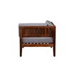 Linon Morningside Outdoor Acacia Wood 4 Piece Set with Gray Cushions in Walnut