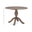 Linon Ervin Round Drop Leaf Pedestal Dining Table in Rustic Grey Washed Wood
