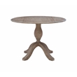 Linon Ervin Round Drop Leaf Pedestal Dining Table in Rustic Grey Washed Wood