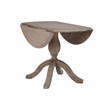 Linon Ervin Round Drop Leaf Pedestal Dining Table in Rustic Grey Washed Wood