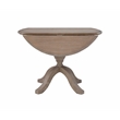 Linon Ervin Round Drop Leaf Pedestal Dining Table in Rustic Grey Washed Wood