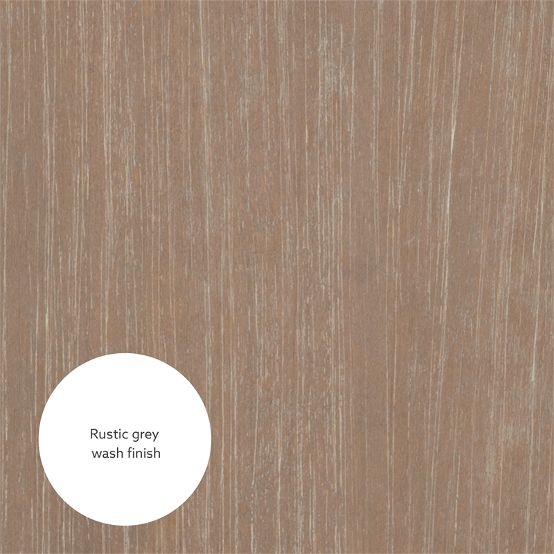 Linon Ervin Round Drop Leaf Pedestal Dining Table in Rustic Grey Washed Wood