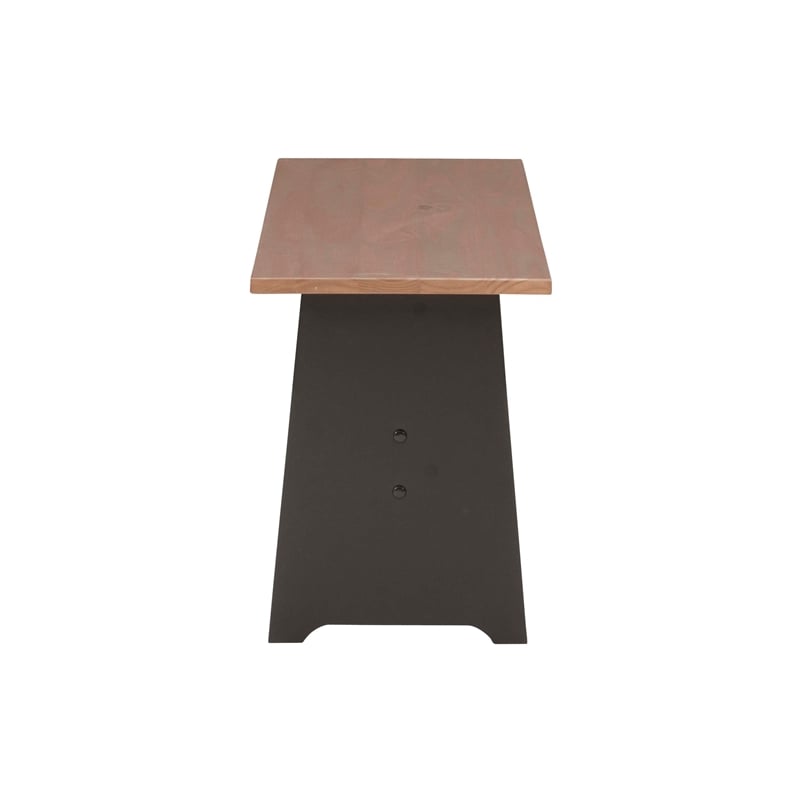 Linon Ardmore Pine Wood Corner Nook Dining Set with Storage in Black and Pecan