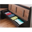 Linon Ardmore Pine Wood Corner Nook Dining Set with Storage in Black and Pecan