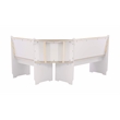 Linon Ardmore Pine Wood Corner Nook Dining Set with Storage in White and Gray