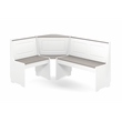 Linon Ardmore Pine Wood Corner Nook Dining Set with Storage in White and Gray