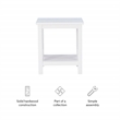 Linon Dalton End Table with Shelf and X Design on Sides in Antique White Wood