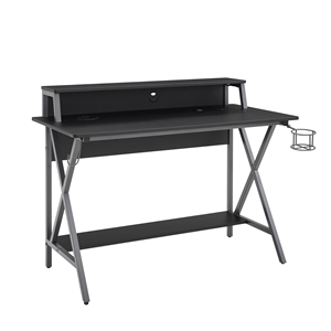 linon grayson wooden and metal led gaming desk