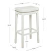 Linon Claridge Backless Bar Stool White Faux Leather Seat Wood Frame in White