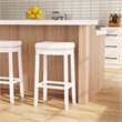 Linon Claridge Backless Bar Stool White Faux Leather Seat Wood Frame in White