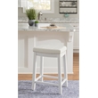 Linon Claridge Backless Counter Stool White Faux Leather Wood Frame in White