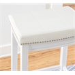 Linon Claridge Backless Counter Stool White Faux Leather Wood Frame in White