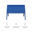Linon Adirondack Sturdy Solid Acacia Wood Outdoor Ottoman in Blue Stain