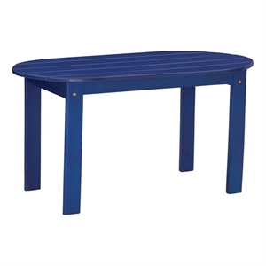 linon adirondack wood outdoor coffee table in blue