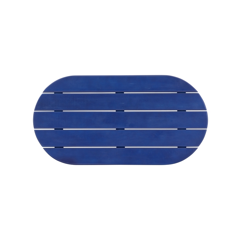 Linon Adirondack Sturdy Solid Acacia Wood Outdoor Coffee Table in Blue Stain