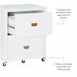 Linon Peggy Rolling Wood File Cabinet in White