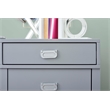 Linon Peggy Side Storage Wood Desk with 4 Drawers Silver Hardware in Gray