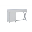 Linon Peggy Side Storage Wood Desk with 4 Drawers Silver Hardware in Gray