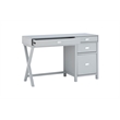 Linon Peggy Side Storage Wood Desk with 4 Drawers Silver Hardware in Gray