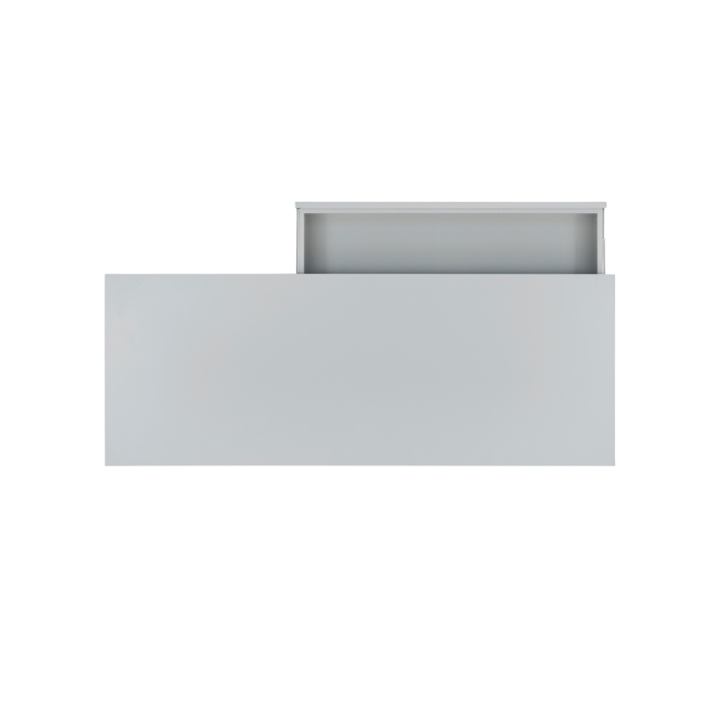 Linon Peggy Side Storage Wood Desk with 4 Drawers Silver Hardware in Gray