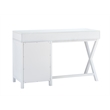 Linon Peggy Side Storage Wood Desk with 4 Drawers Rose Gold Hardware in White