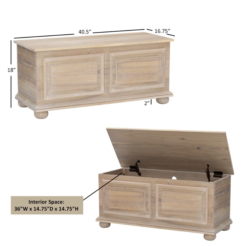 Linon Chadwick Traditional Cedar Chest in Natural Finished Wood