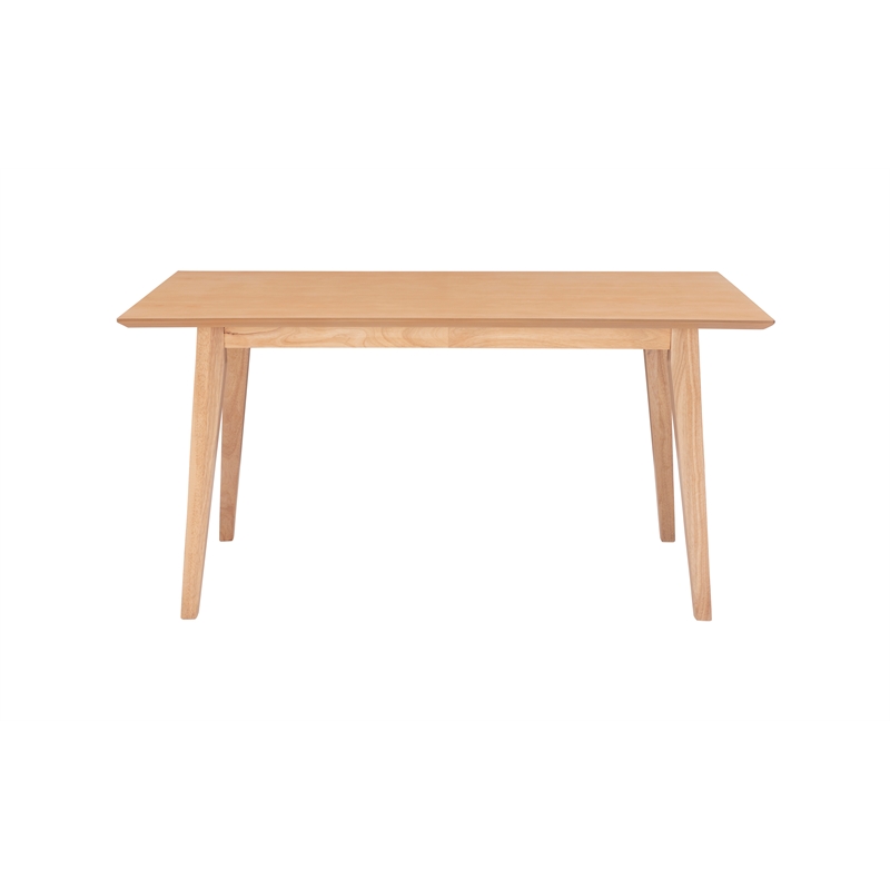 Linon Patty Mid Century Dining Table with Tapered Legs in Natural Brown Wood