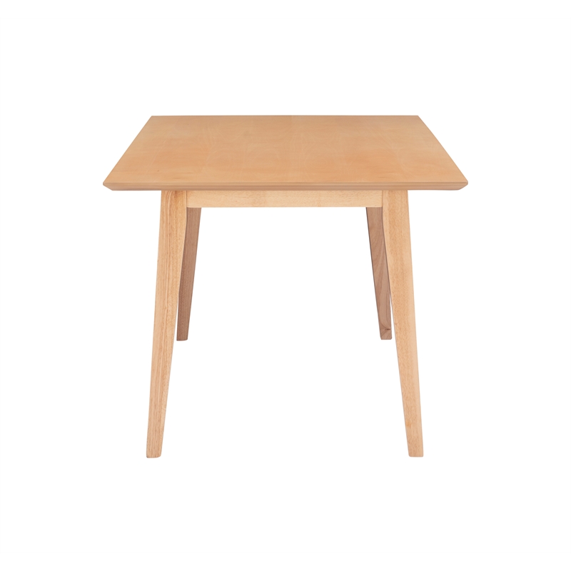 Linon Patty Mid Century Dining Table with Tapered Legs in Natural Brown Wood