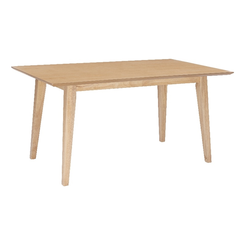 Linon Patty Mid Century Dining Table with Tapered Legs in Natural Brown Wood