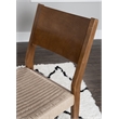 Linon Patty Set of 2 Dining Chairs Woven Seat Tapered Leg in Brown Finished Wood