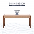 Linon Patty Rubberwood 2 Tone Bench Handwoven Rope Seat 18