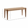 Linon Patty Rubberwood 2 Tone Bench Handwoven Rope Seat 18