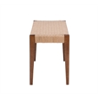 Linon Patty Rubberwood 2 Tone Bench Handwoven Rope Seat 18
