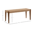 Linon Patty Rubberwood 2 Tone Bench Handwoven Rope Seat 18