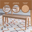 Linon Patty Rubberwood Bench Handwoven Rope Seat 18
